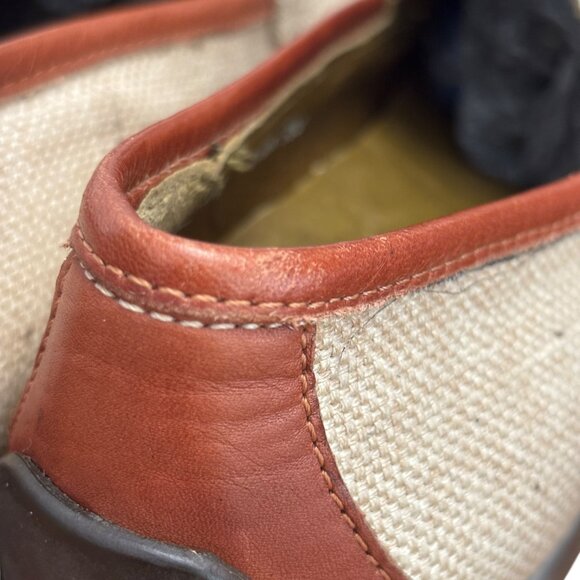 DONALD PLINER Sport Nadia Natural Beige Canvas and Leather Driving Loafer Sz 8 N - Picture 10 of 11